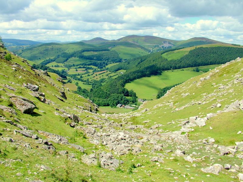 Horseshoe Pass from Eglwyseg Mountain