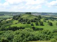Downham Hill and Dursley from Uley Bury