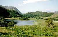 Bryn Dinas is just beyond the lake