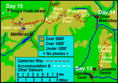 Cambrian Way Map Days 14 to 15