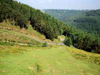 Looking back down to Pegwn-y-bwlch on ascent of Twmbarlwm