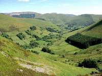 Nant Maesglase towards Dinas Mawddwy