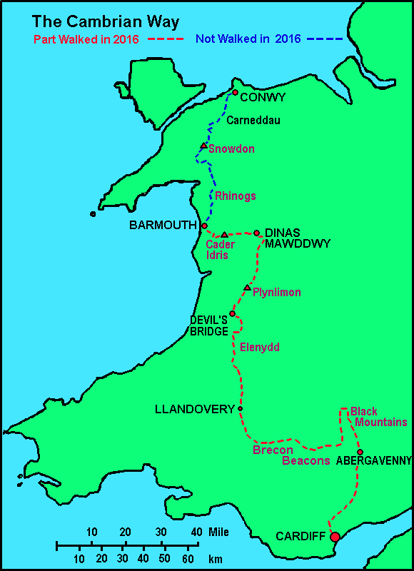 Route Map of the Cambrian Way
