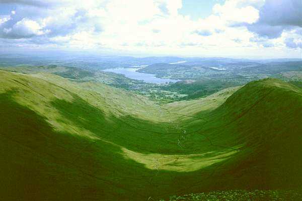 Rydal Valley and Lake Windermere from Fairfield