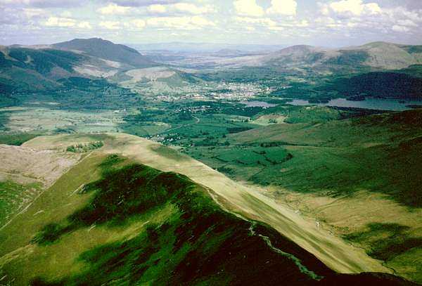Keswick and Derwent Water from Grisedale Pike