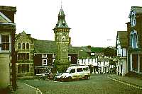 Knighton town centre, nearly half-way to the end of the path