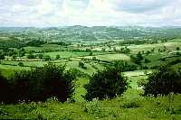 Range of undulating hills west of Moelydd Uchaf