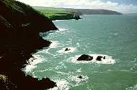 towards Ceibwr Bay and Trwyn y Bwa
