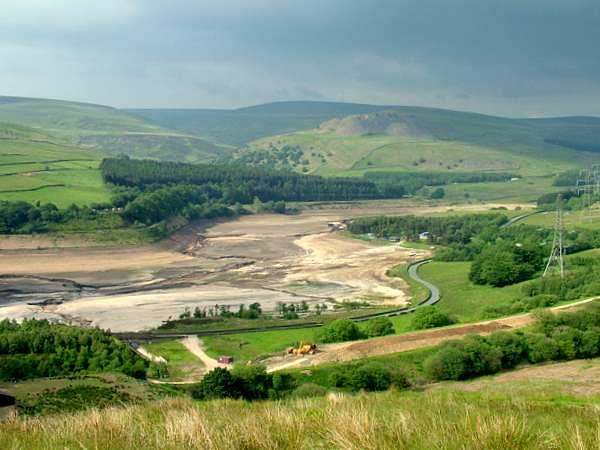 An Empty Torside Reservoir, Crowden and Black Hill