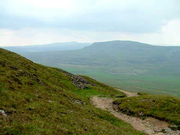 Penyghent and Ingleborough from Fountains Fell