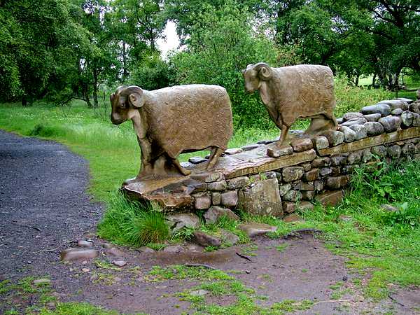Sculpture near River Tees, Teesdale's answer to the concrete cows of Milton Keynes