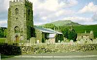 Horton-in-Ribblesdale Church with Penyghent behind