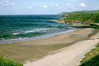 Pease Sands westwards from Red Rock